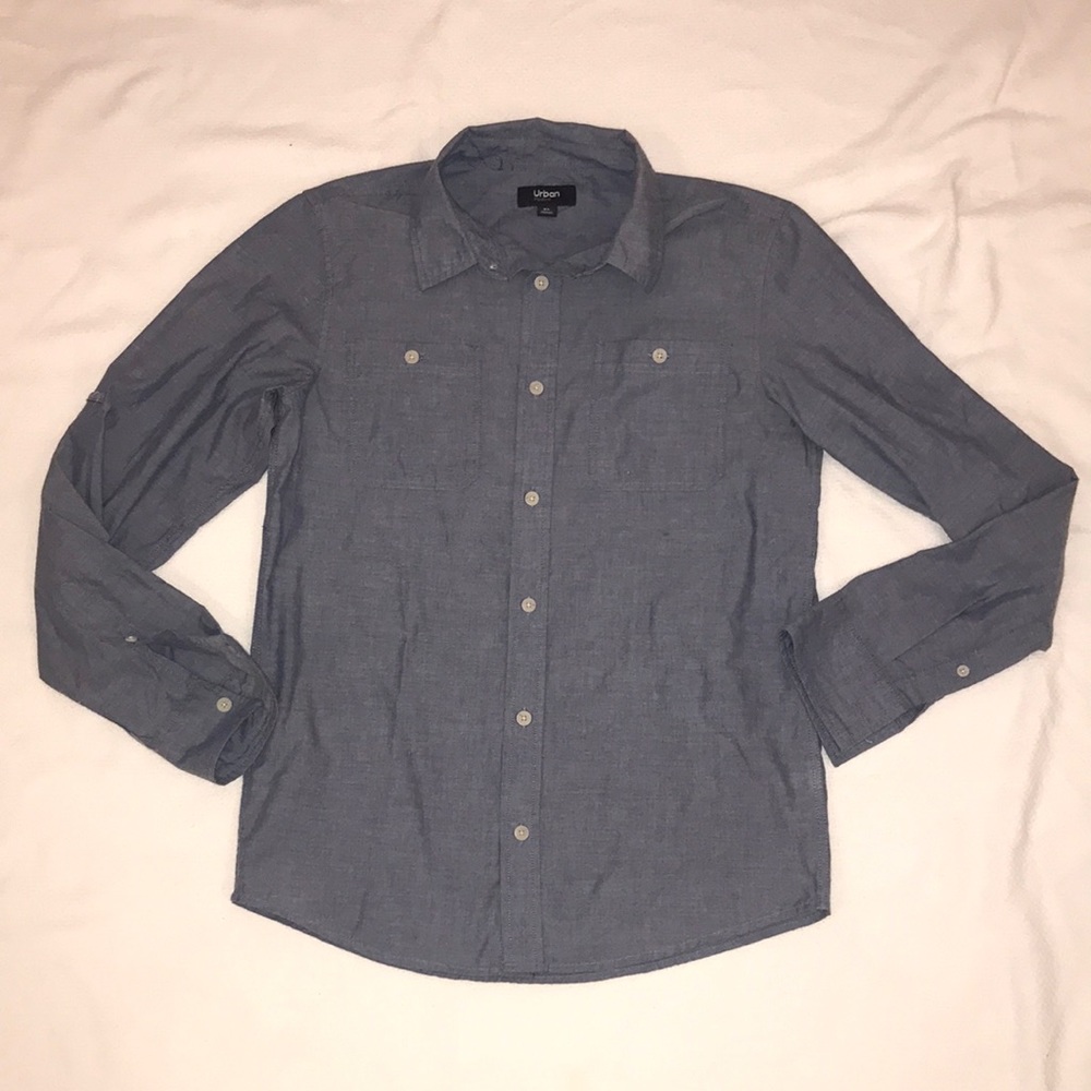 Urban Pipeline (Kohl’s) Soft Chambray Button Front Shirt Boys Size XL
